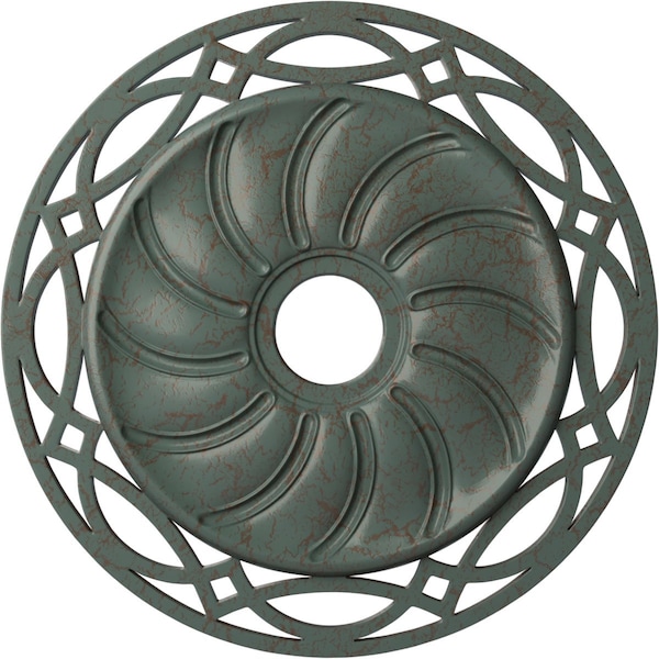 Ekena Millwork Loera Ceiling Medallion (Canopies up to 6 1/4"), 26 5/8"OD x 4 1/2"ID x 1 3/8"P, Cloud Burst Crackle CM26LOCBC - main